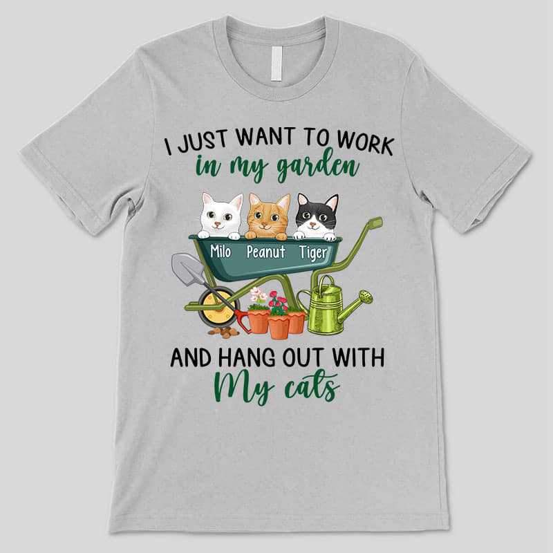 Apparel Hang Out With Cat And Work In Garden Personalized Shirt