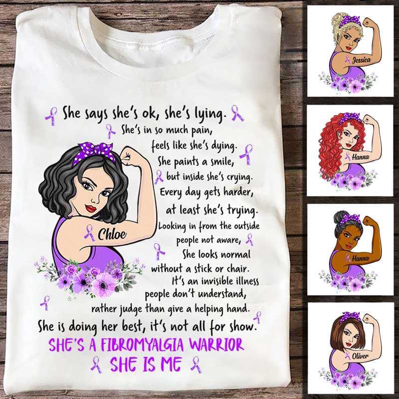 Apparel I Am A Fibromyalgia Warrior Personalized Shirt Classic Tee / White Classic Tee / S