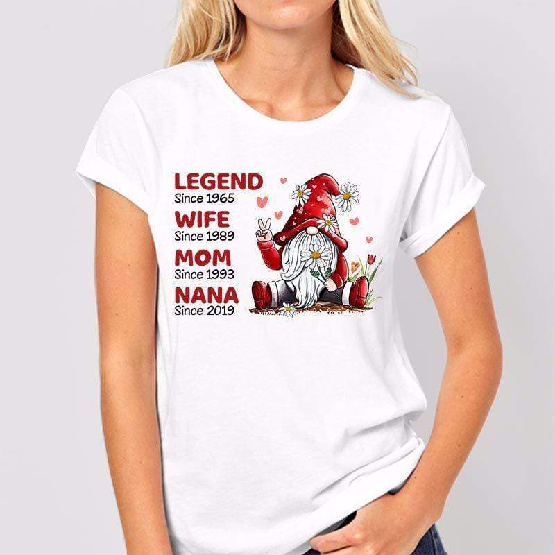 Apparel Legend Wife Mom Grandma Gnome Personalized Shirt