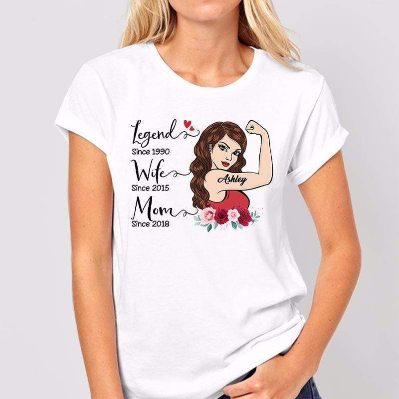 Apparel Legend Wife Mom Strong Woman Personalized Shirt