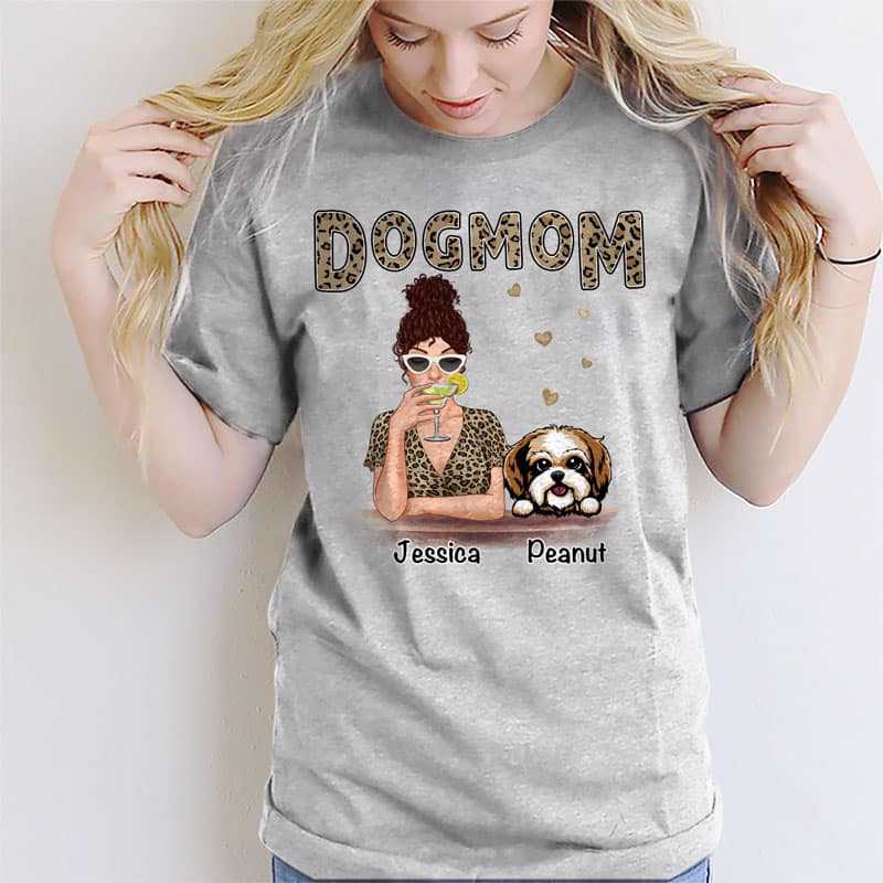 Apparel Leopard Shirt Dog Mom Personalized Shirt