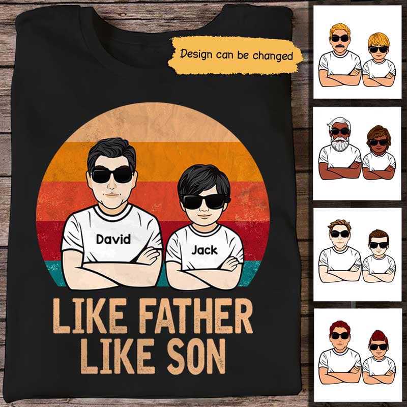 Apparel Like Father Like Son Matching Personalized Shirt Classic Tee / Black Classic Tee / S