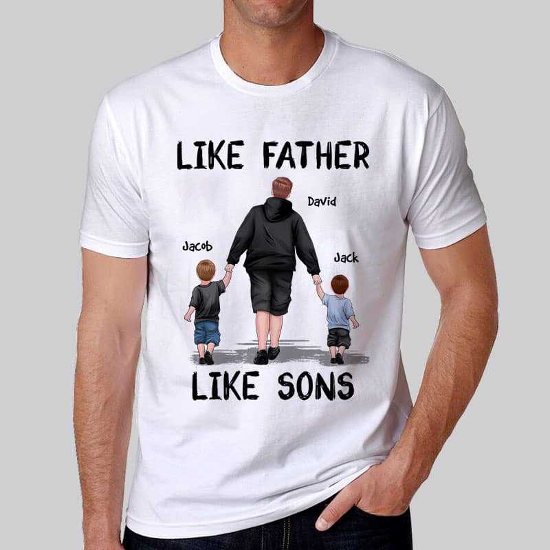 Apparel Like Father Like Sons Daughters Personalized Shirt (2 Kids)