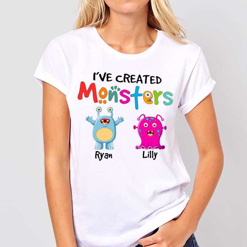Apparel Mom Dad I've Created A Monster Personalized Shirt