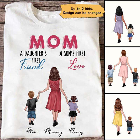 Apparel Mom Daughter 1st Friend Son First Love Personalized Shirt Classic Tee / White Classic Tee / S