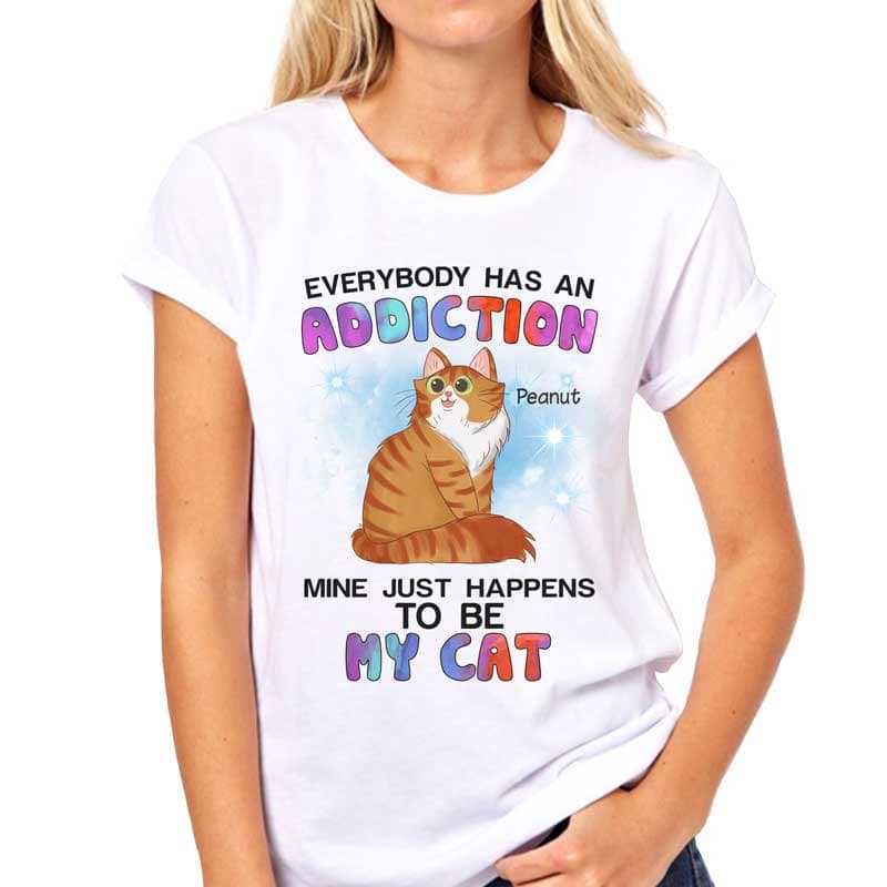 Apparel My Addiction Is My Cats Personalized Shirt