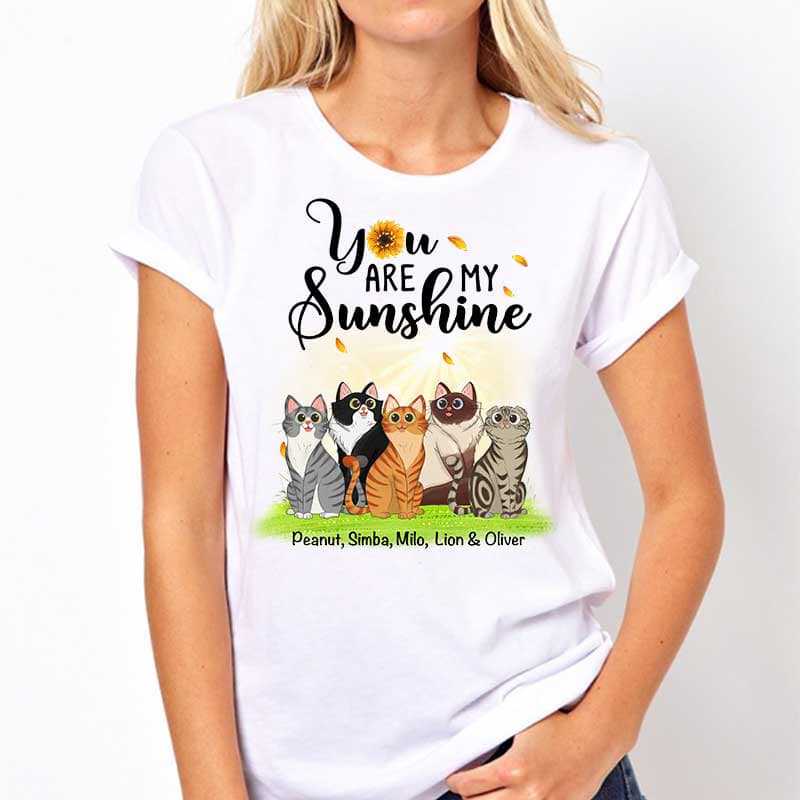 Apparel My Sunshine Sitting Cat Cartoon Personalized Shirt