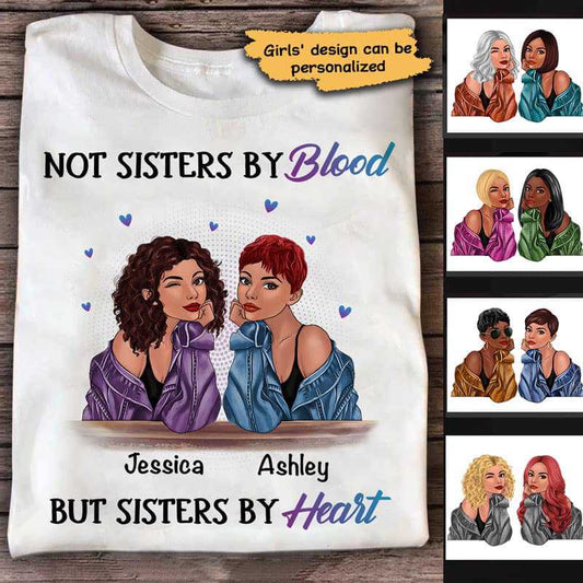Apparel Not Sisters By Birth Fashion Girls Personalized Shirt Classic Tee / White Classic Tee / S