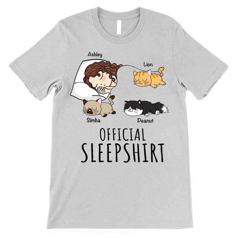 Apparel Official Sleep Shirt With Cats Personalized Shirt