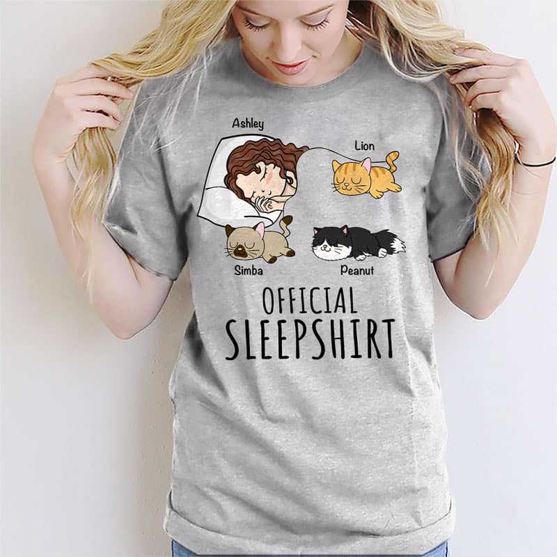 Apparel Official Sleep Shirt With Cats Personalized Shirt