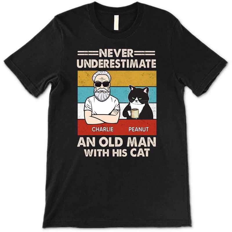 Apparel Old Man Grumpy Cat Retro Personalized Shirt