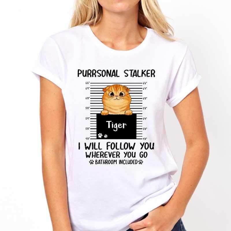 Apparel Peeking Cat Purrsonal Stalker Personalized Shirt