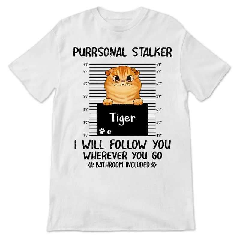 Apparel Peeking Cat Purrsonal Stalker Personalized Shirt