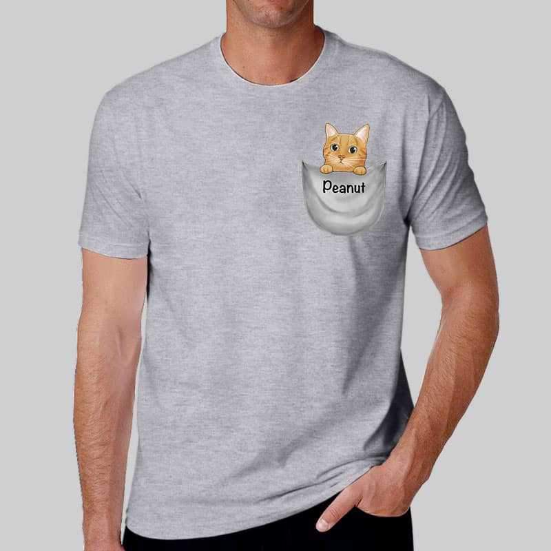 Apparel Peeking Cats Pocket Personalized Shirt