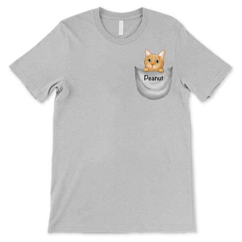 Apparel Peeking Cats Pocket Personalized Shirt