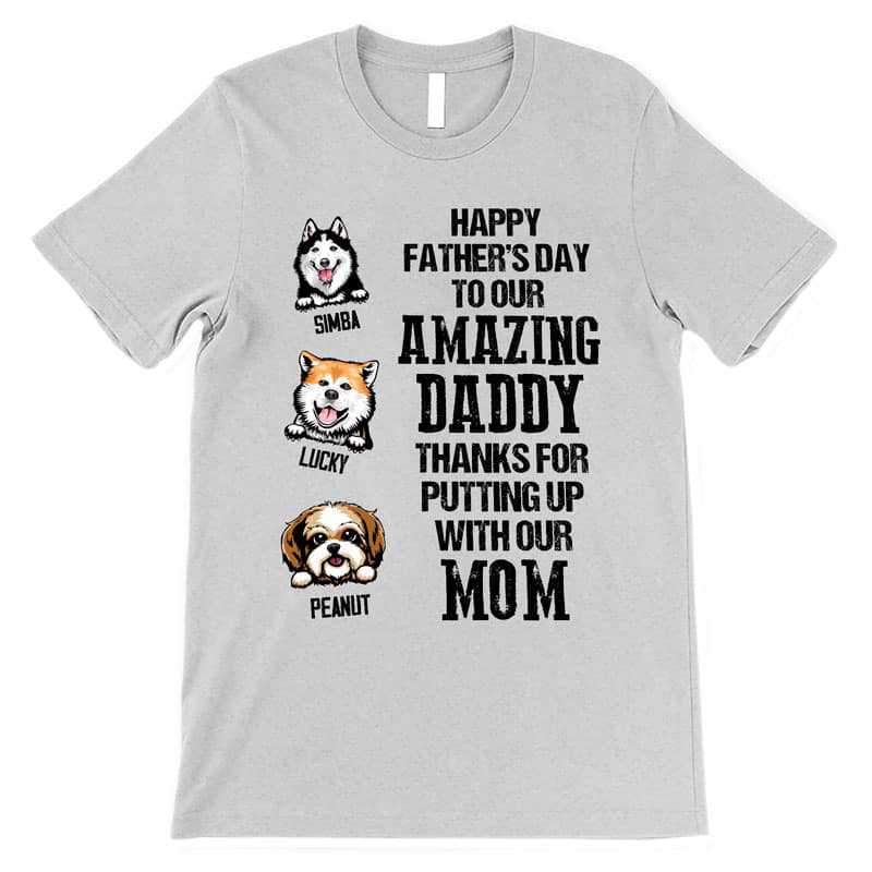 Apparel Peeking Dogs Happy Father‘s Day Personalized Shirt