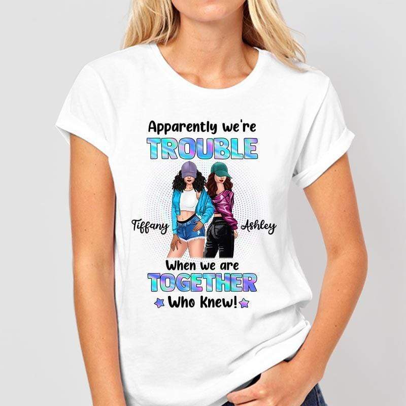 Apparel Posing Besties Trouble Together Personalized Shirt