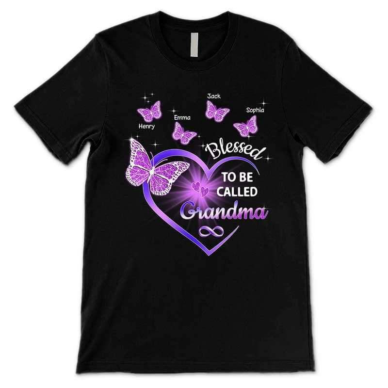 Apparel Purple Heart Butterflies Personalized Shirt
