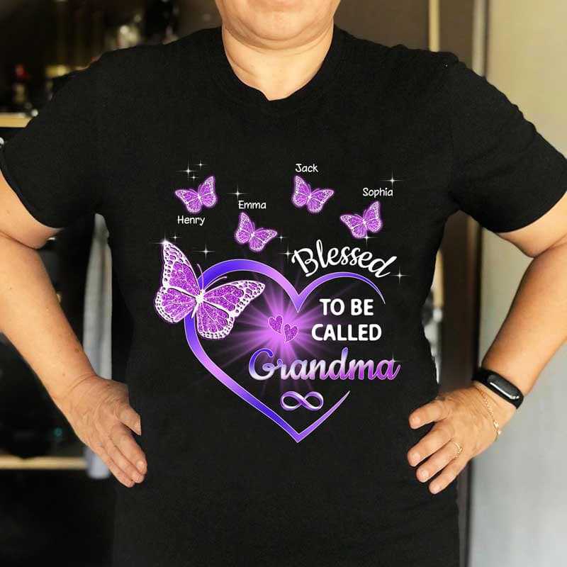 Apparel Purple Heart Butterflies Personalized Shirt
