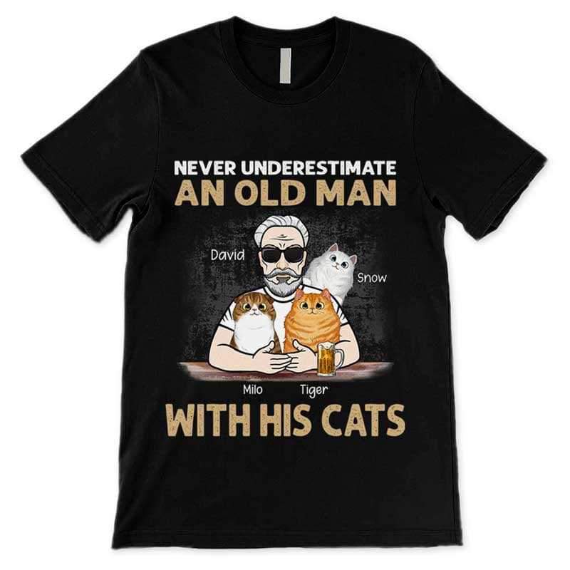 Apparel Real Men Love Cat Fluffy Cat Old Man Personalized Shirt