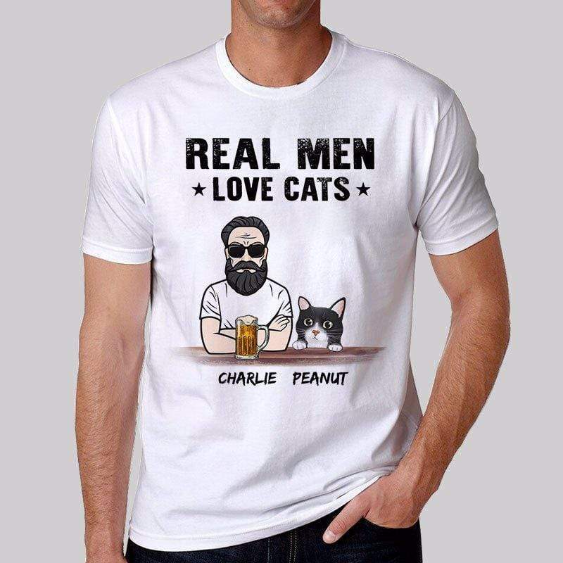 Apparel Real Men Love Cats Old Man Personalized Shirt