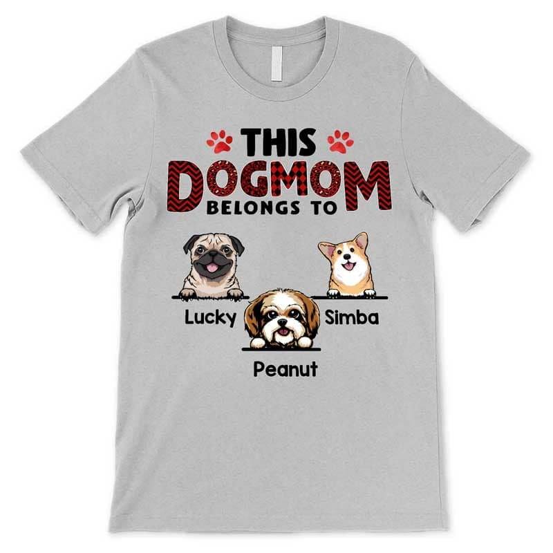 Apparel Red Pattern This Dog Mom Belongs To Personalized Shirt