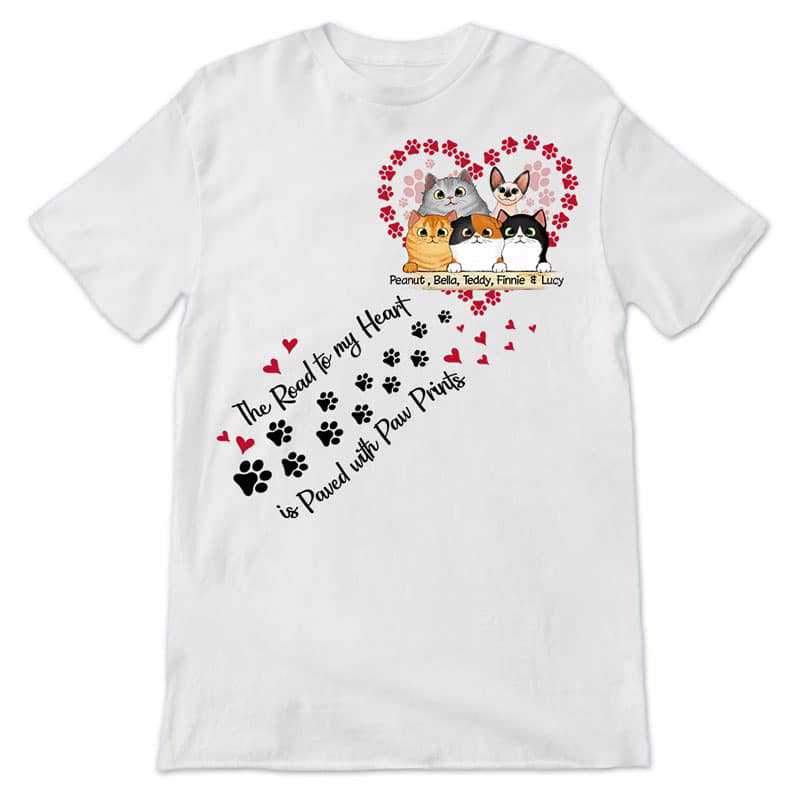 Apparel Road To My Heart Fluffy Cats Personalized Shirt