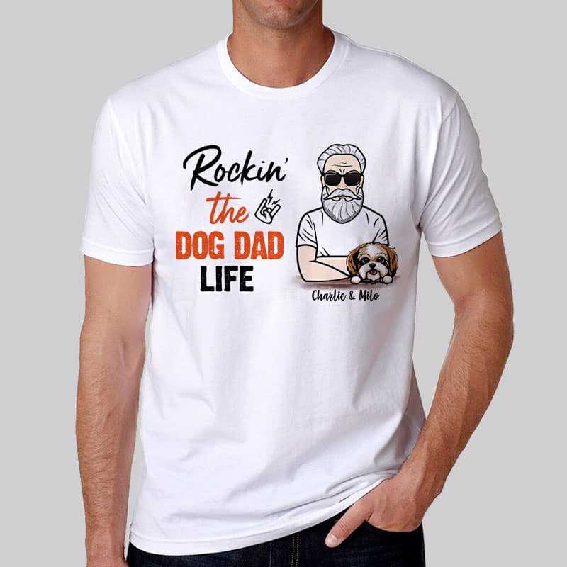 Apparel Rockin‘ Dog Dad Life Old Man Personalized Shirt
