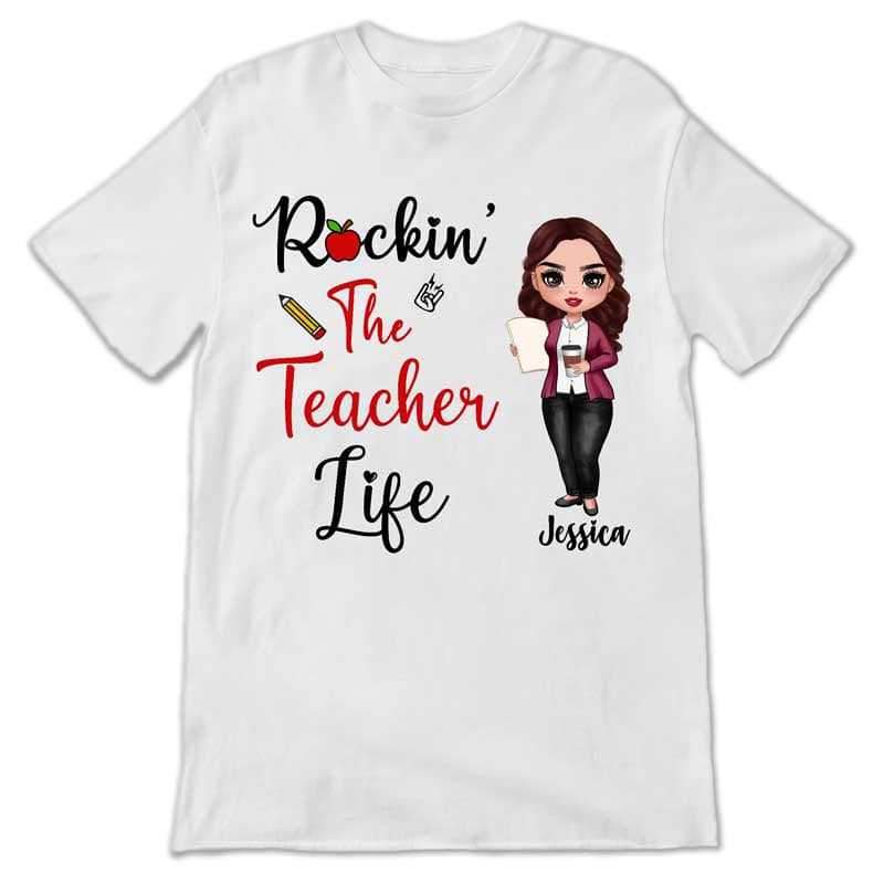 Apparel Rockin Doll Teacher Life Personalized Shirt