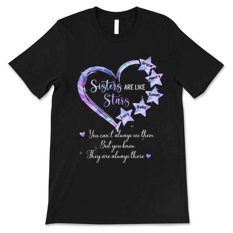 Apparel Sisters Besties Like Stars Personalized Shirt