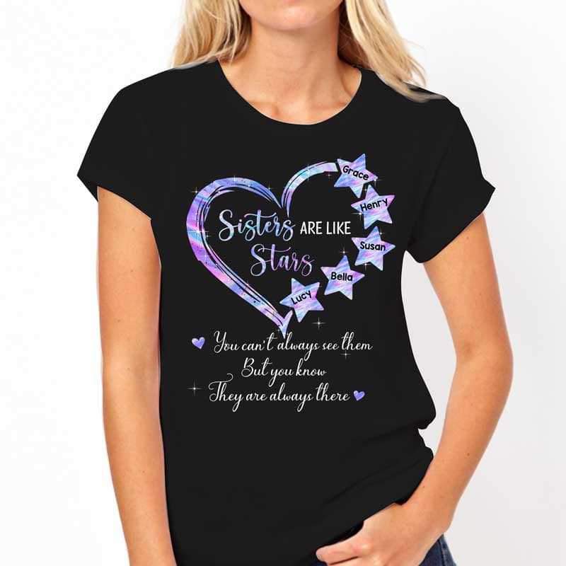 Apparel Sisters Besties Like Stars Personalized Shirt