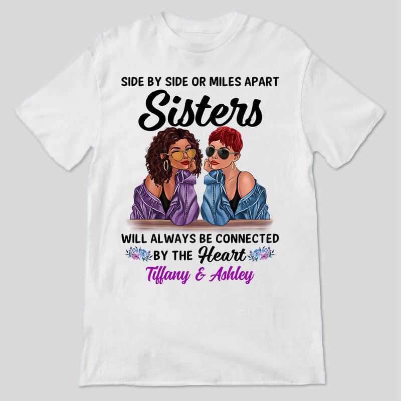 Apparel Sisters Connect By Hearts Personalized Shirt
