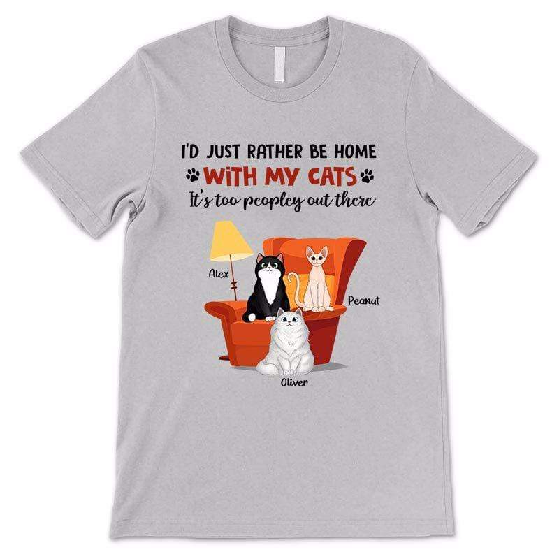 Apparel Stay Home With Fluffy Cat Personalized Shirt