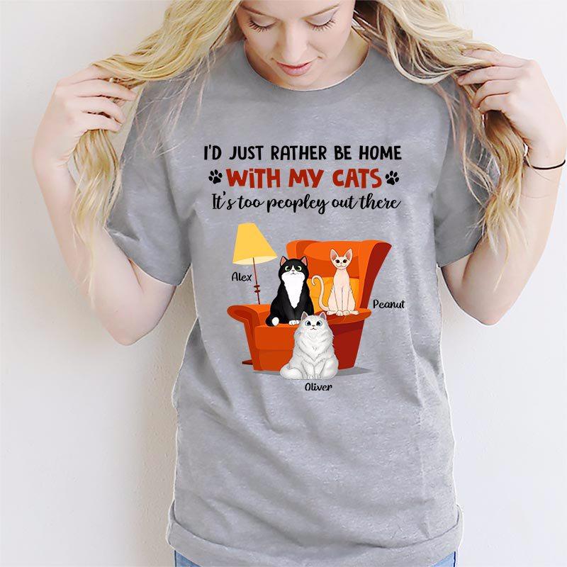Apparel Stay Home With Fluffy Cat Personalized Shirt