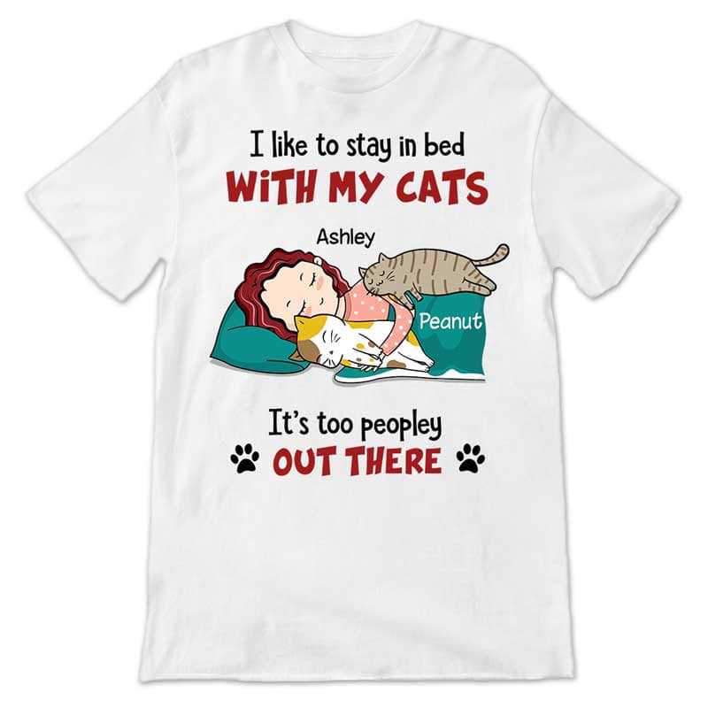 Apparel Stay In Bed Chibi Cats Personalized Shirt