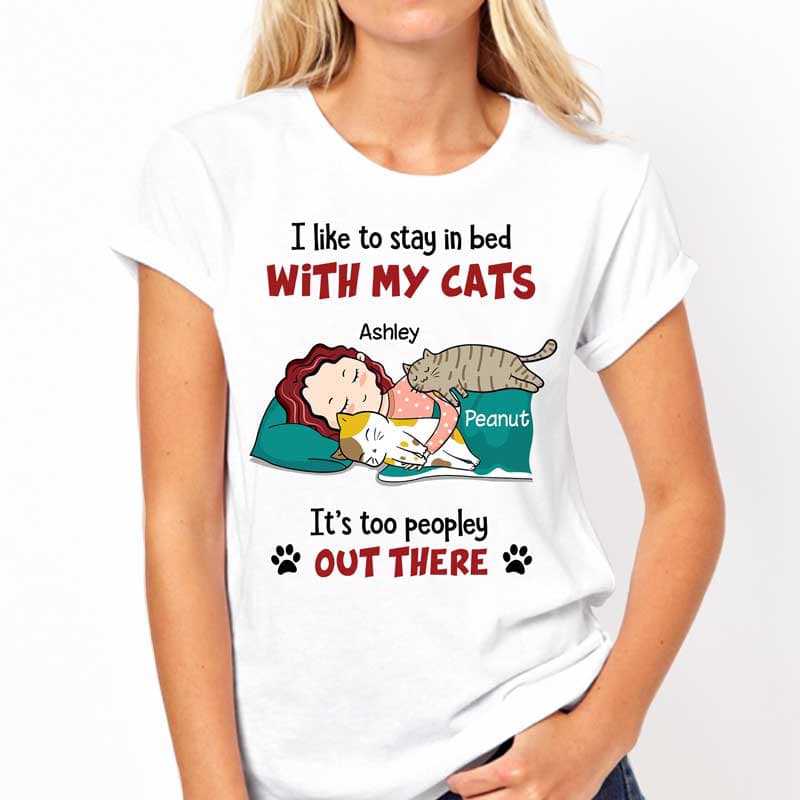 Apparel Stay In Bed Chibi Cats Personalized Shirt