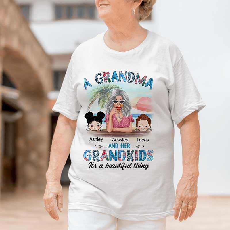 Apparel Summer Grandma And Grandkids Personalized Shirt