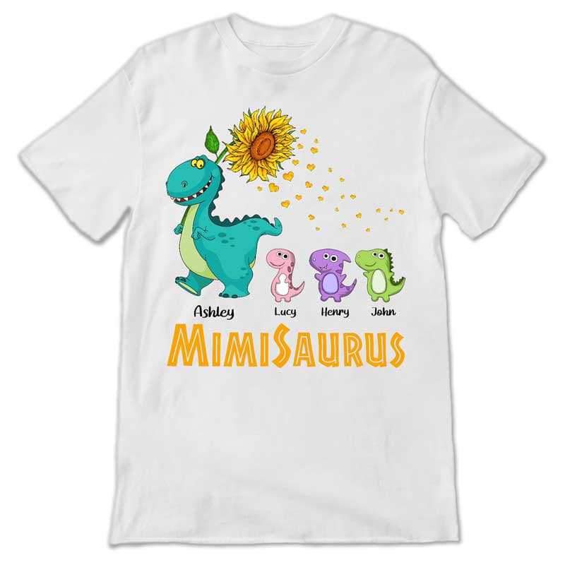Apparel Sunflower Grandmasaurus And Kids Personalized Shirt