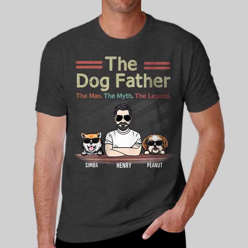 Apparel The Dog Father Cool Peeking Dog Personalized Shirt