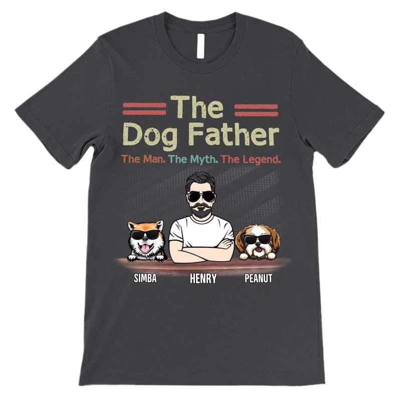 Apparel The Dog Father Cool Peeking Dog Personalized Shirt