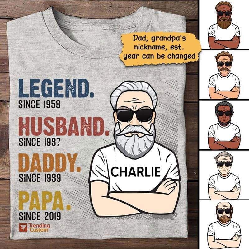 Apparel The Legend Grandpa Old Man Personalized Shirt