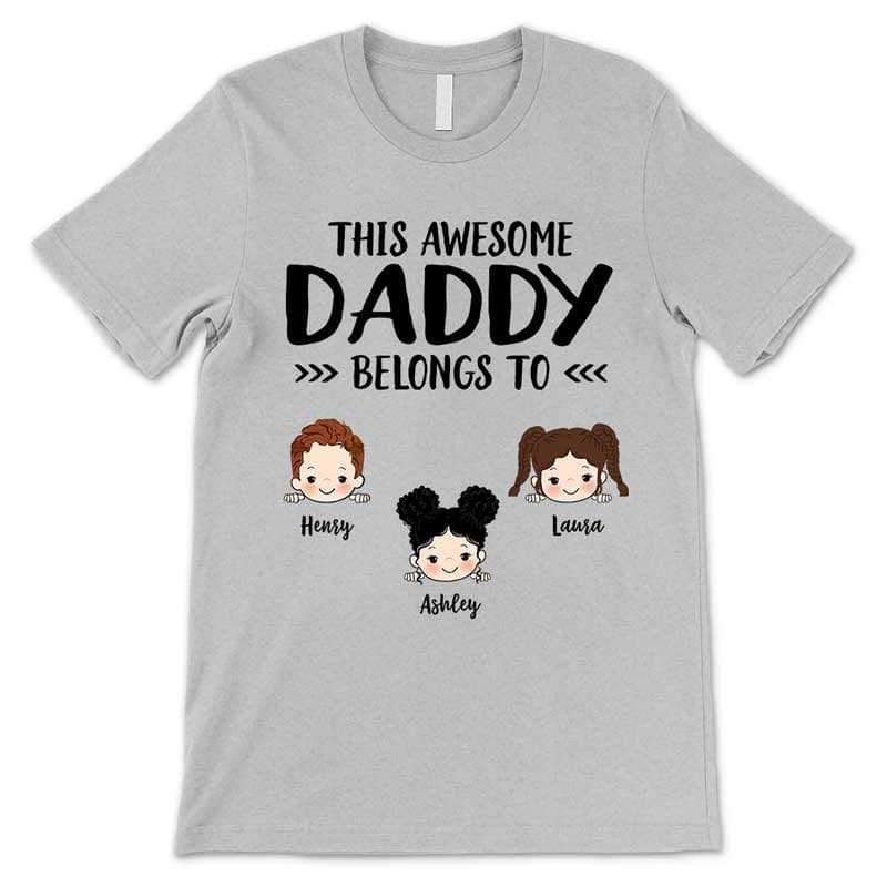 Apparel This Daddy Grandpa Belongs To Peeking Kids Personalized Shirt