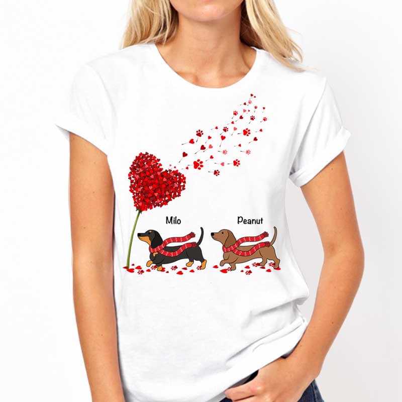 Apparel Valentine Dachshund Mom Personalized Shirt