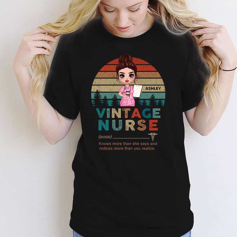 Apparel Vintage Doll Nurse Personalized Shirt