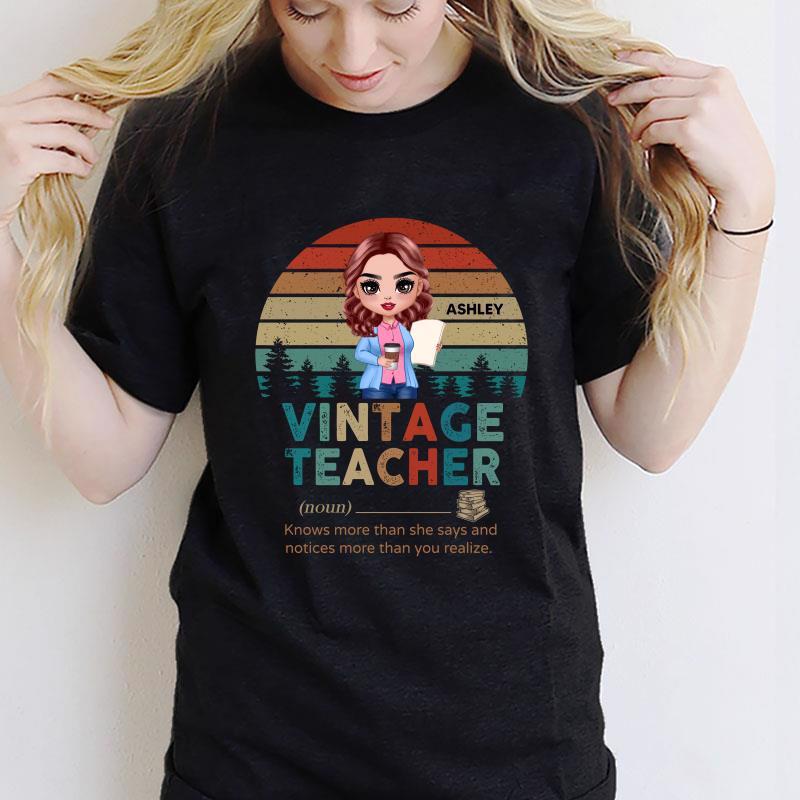Apparel Vintage Doll Teacher Personalized Shirt