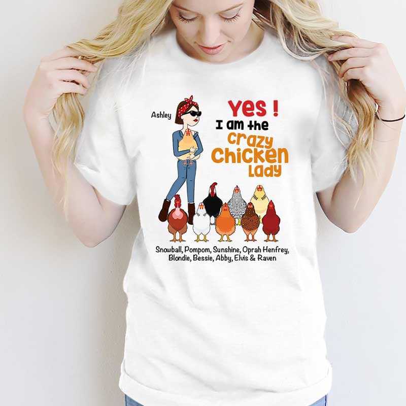 Apparel Yes I‘m Crazy Chicken Lady Stick Personalized Shirt
