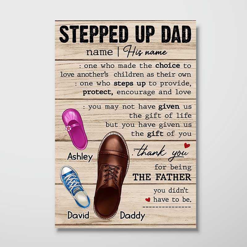 Thank You Step Dad Father‘s Day Gift Personalized Poster
