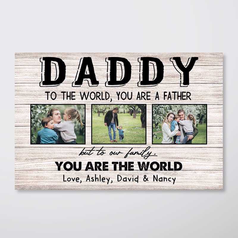 You‘re The World Gift For Dad Photo Personalized Horizontal Poster
