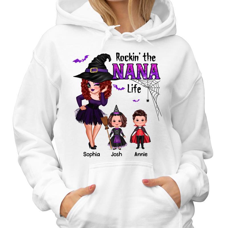 Pretty Grandma Halloween Rockin‘ The Grandma Life Personalized Shirt