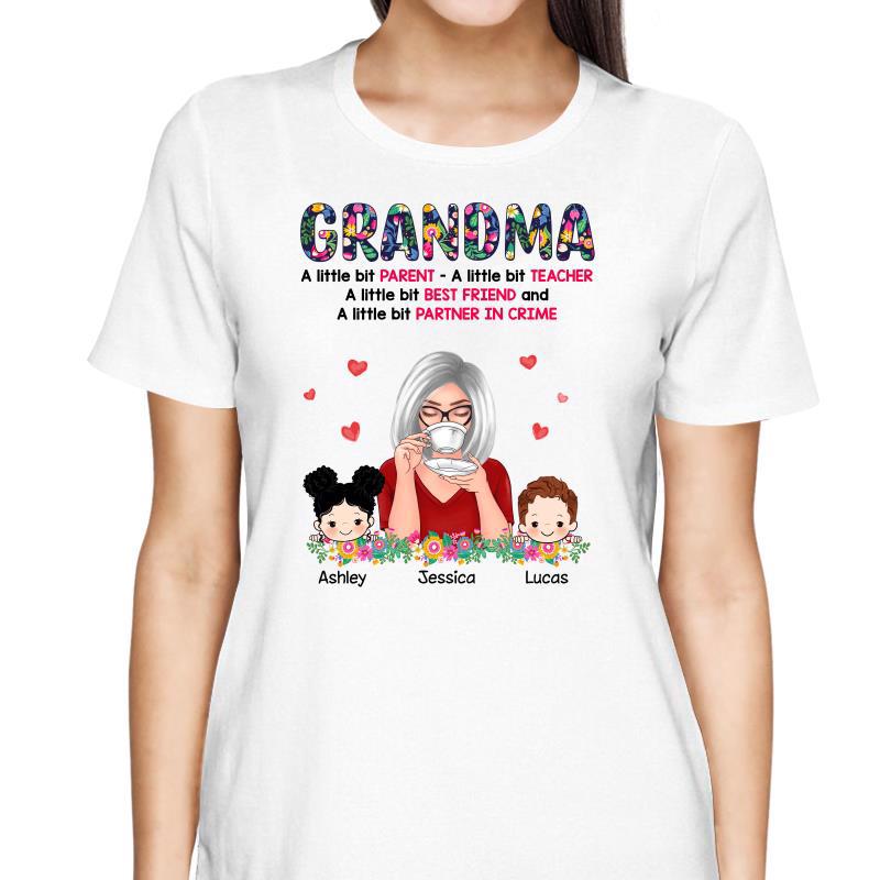 Grandma A Little Bit Parent Gift Personalized Shirt